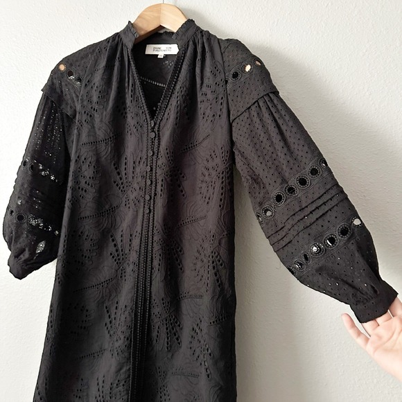 Diane Von Furstenberg Nicolette Broderie Anglaise Cotton Mini Dress Size XXS - Picture 3 of 16